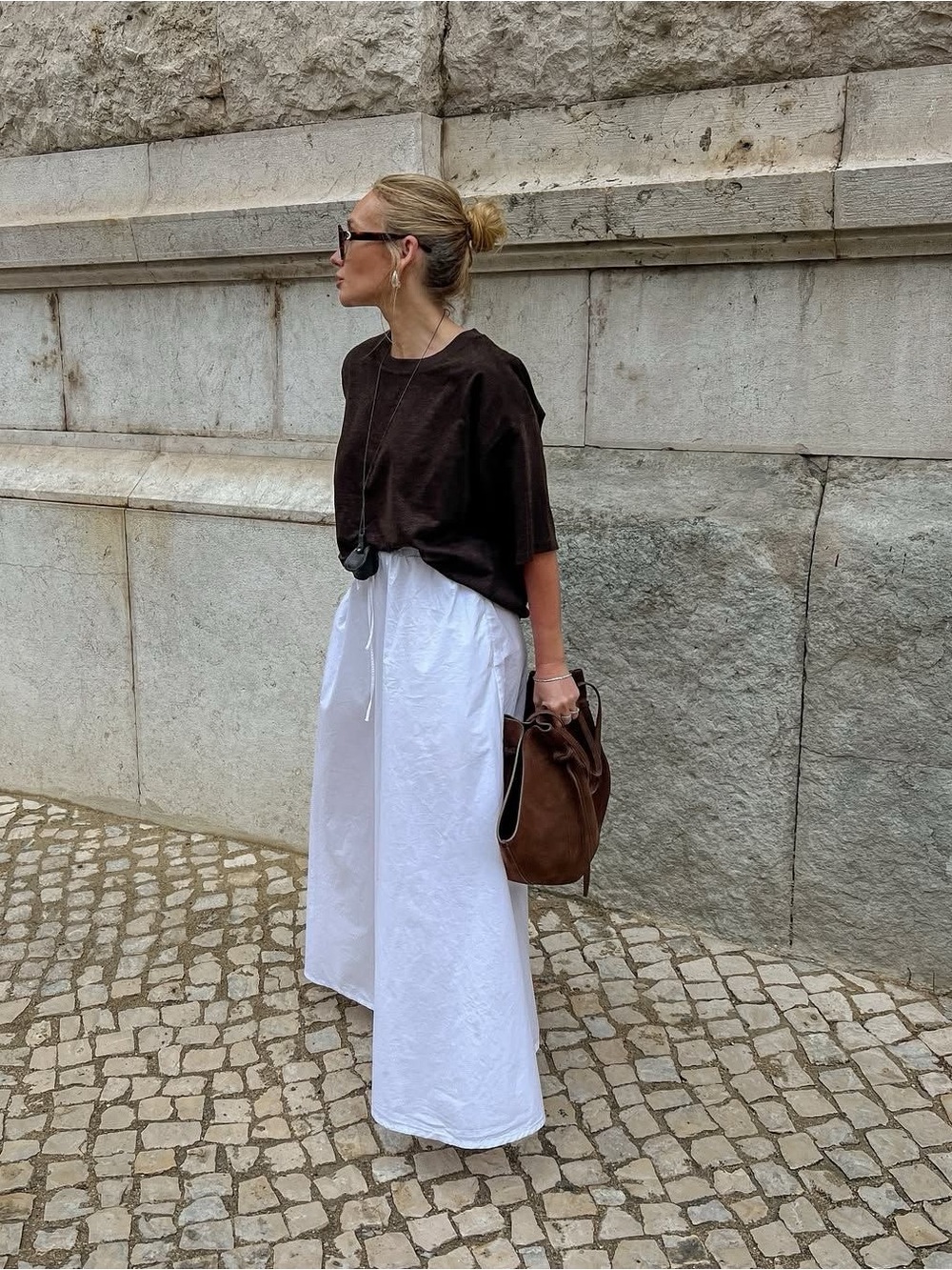 TALL! Banana Republic Bria white linen midi skirt size Small tall/long
